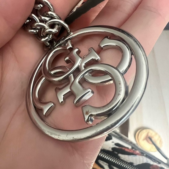 Guess Delaney Tote Purse White Leopard Print - Picture 7 of 8